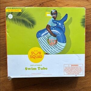 Sun Squad Blue Whale Inflatable Swim Tube